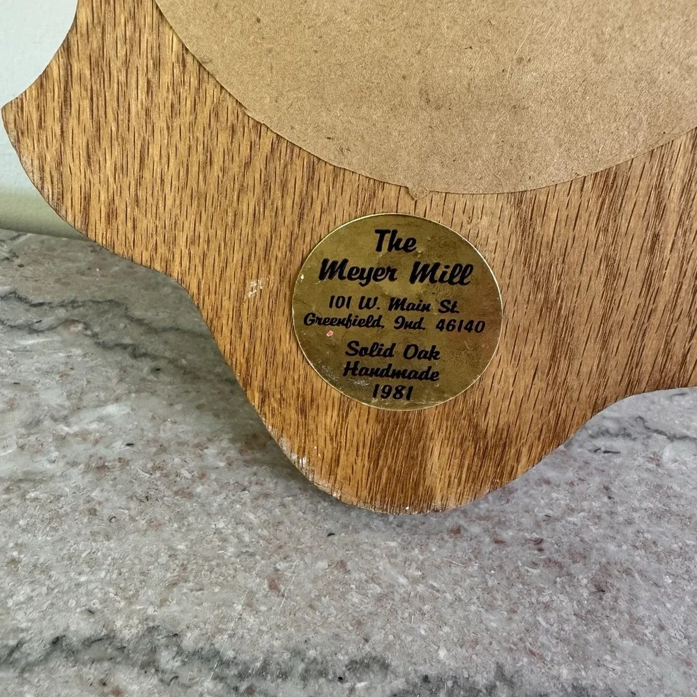 Vtg Oak Wall Mirror Shelf Oval Wood Entryway Bathroom Farmhouse Decor Handmade